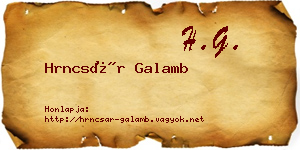 Hrncsár Galamb névjegykártya